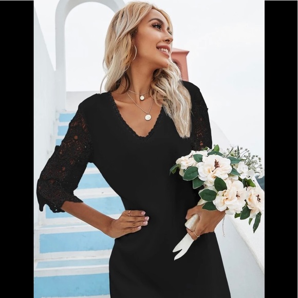 Guipure lace Dress | black medium - Picture 4 of 5